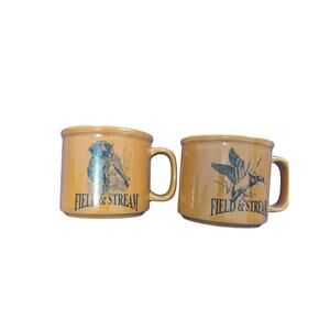Set of 2 Field & Stream Coffee Mugs Orange/Tan Color